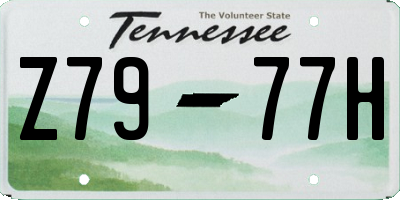 TN license plate Z7977H