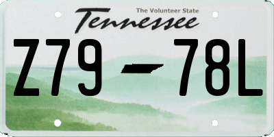 TN license plate Z7978L