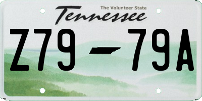 TN license plate Z7979A