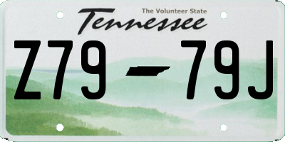TN license plate Z7979J