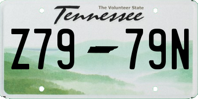 TN license plate Z7979N