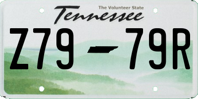 TN license plate Z7979R