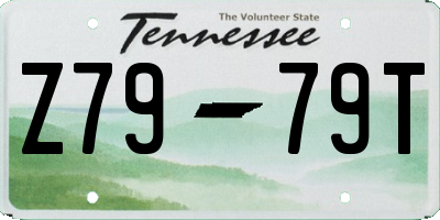 TN license plate Z7979T