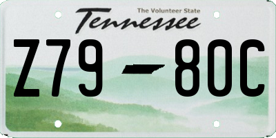 TN license plate Z7980C