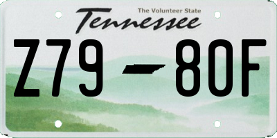 TN license plate Z7980F