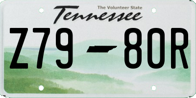 TN license plate Z7980R