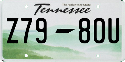 TN license plate Z7980U