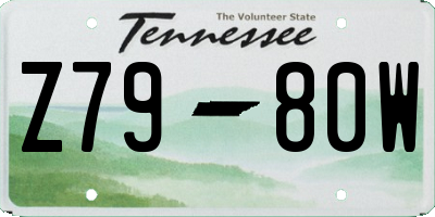 TN license plate Z7980W