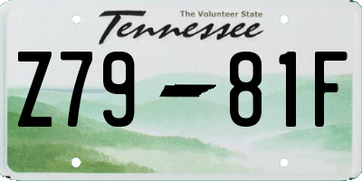 TN license plate Z7981F