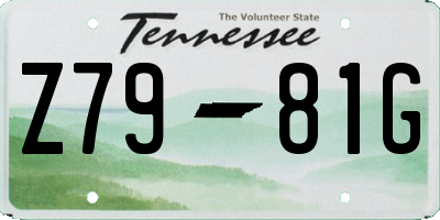 TN license plate Z7981G