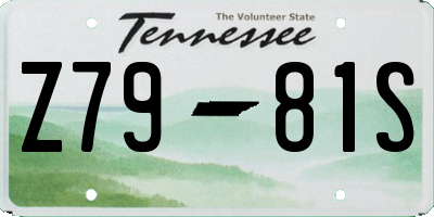 TN license plate Z7981S