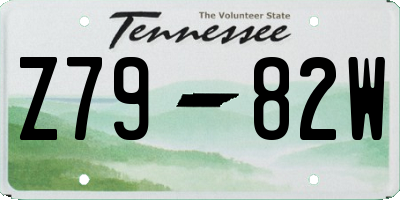 TN license plate Z7982W