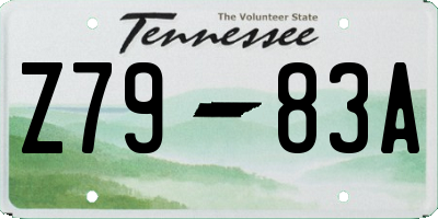 TN license plate Z7983A