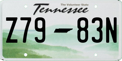TN license plate Z7983N