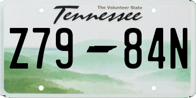 TN license plate Z7984N