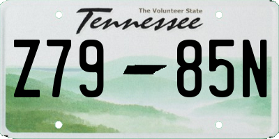 TN license plate Z7985N