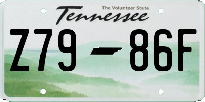 TN license plate Z7986F