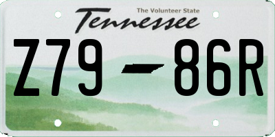 TN license plate Z7986R