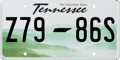 TN license plate Z7986S