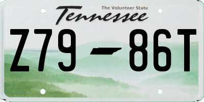 TN license plate Z7986T