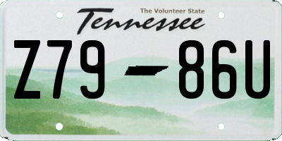 TN license plate Z7986U
