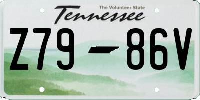 TN license plate Z7986V