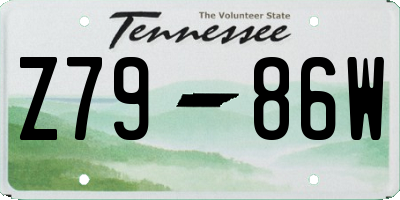 TN license plate Z7986W