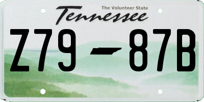 TN license plate Z7987B