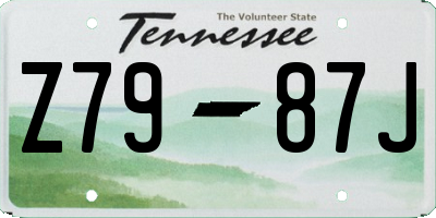 TN license plate Z7987J