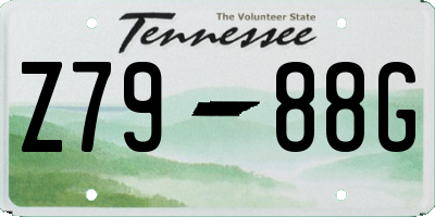 TN license plate Z7988G