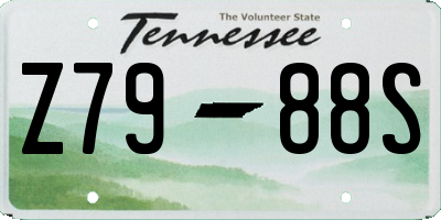 TN license plate Z7988S