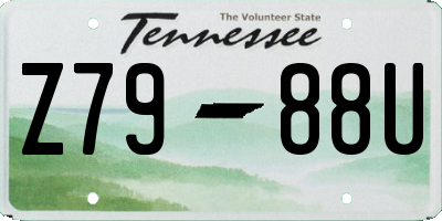 TN license plate Z7988U