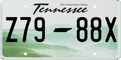 TN license plate Z7988X