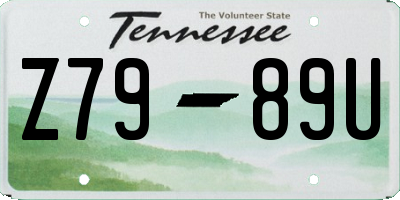 TN license plate Z7989U