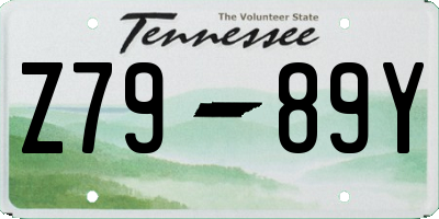 TN license plate Z7989Y