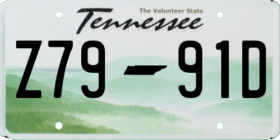 TN license plate Z7991D