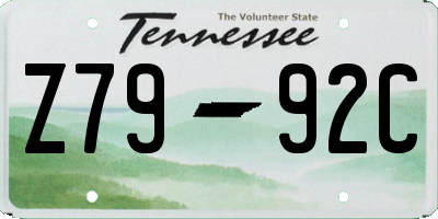TN license plate Z7992C