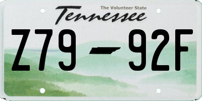TN license plate Z7992F