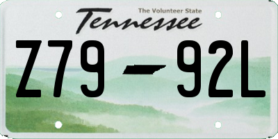TN license plate Z7992L