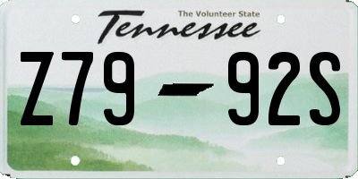 TN license plate Z7992S