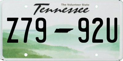 TN license plate Z7992U