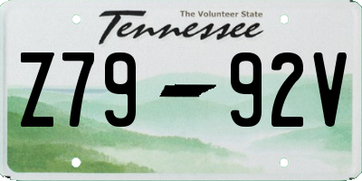 TN license plate Z7992V
