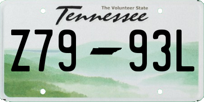 TN license plate Z7993L