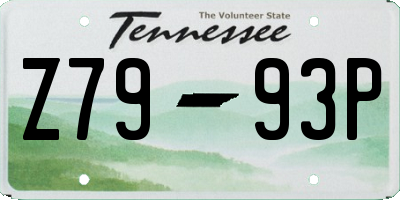 TN license plate Z7993P