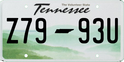 TN license plate Z7993U