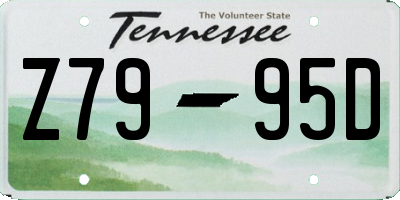 TN license plate Z7995D