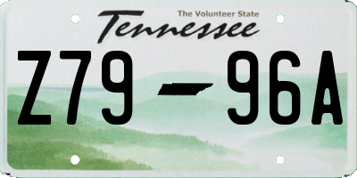 TN license plate Z7996A