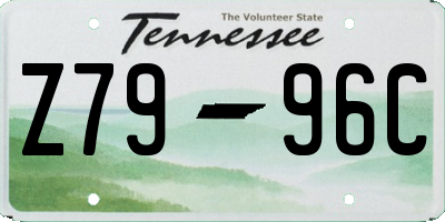 TN license plate Z7996C
