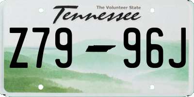 TN license plate Z7996J