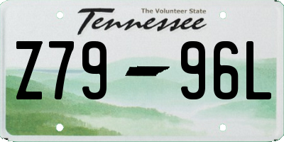 TN license plate Z7996L